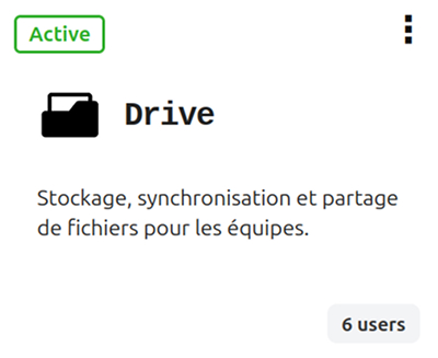 Exemple d'une application alternative à Google Drive, qui permet le stockage et le partage de fichiers.
