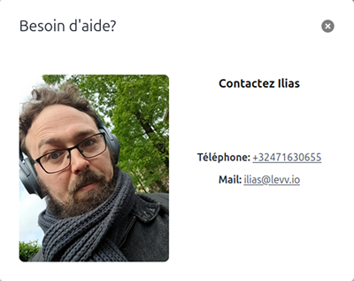Capture d'écran du service support en ligne.