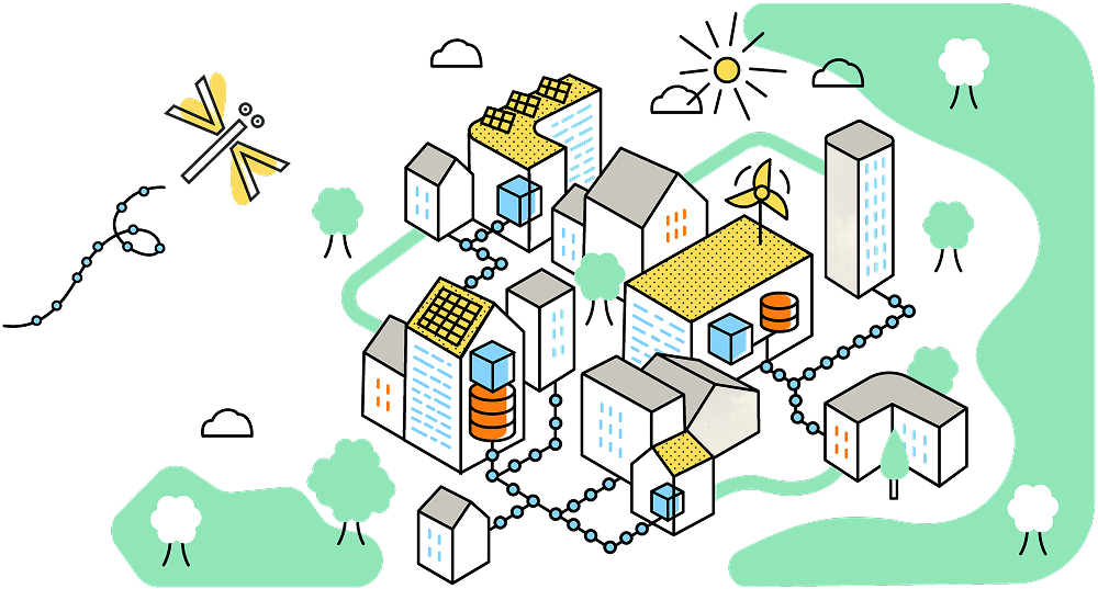 Illustration d'infrastructures en transition écologique.